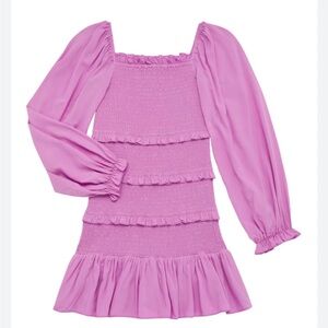 NWT KatieJNYC Purple Smocked Dress, Large
